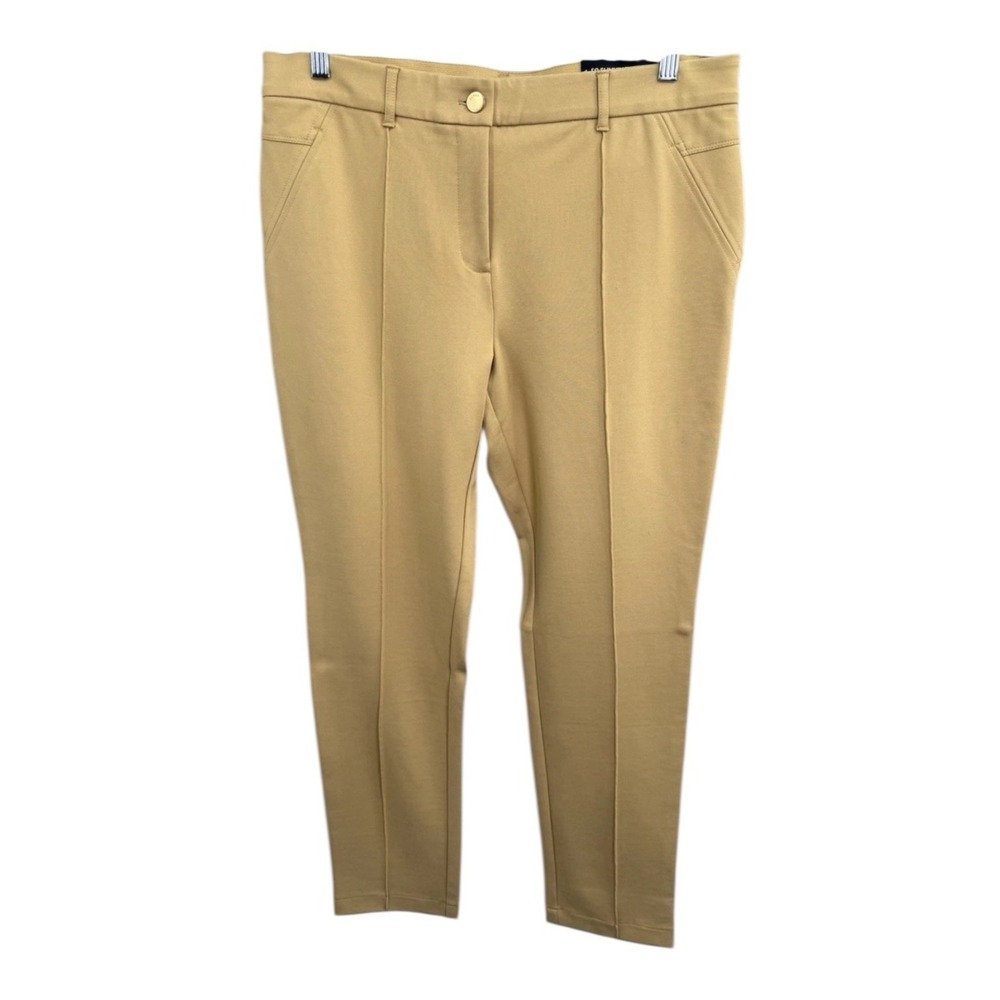 CHICO'S So-Slimming ELYSE Tan Pant Pintuck Ponte Knit NWT Size Large / 12